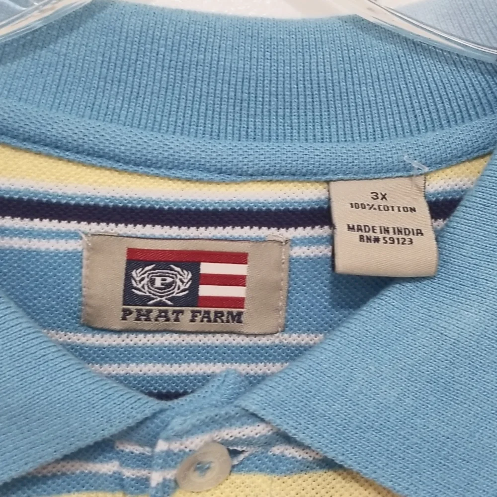 NWT Men's Phat Farm Striped Polo Shirt Size 3XL - Picture 4 of 5